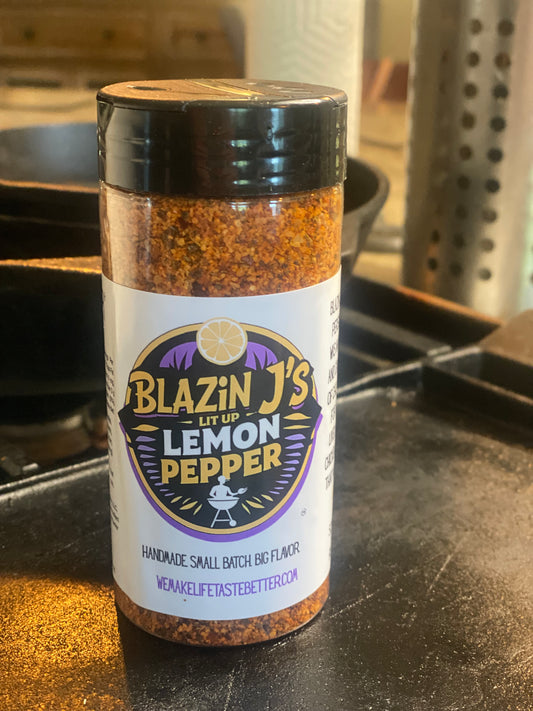 Blazin' Jay's Lit Up Lemon Pepper, 8.2 oz Shaker Bottle
